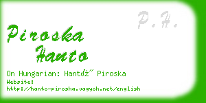 piroska hanto business card